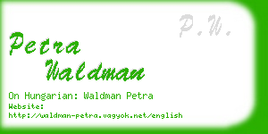 petra waldman business card